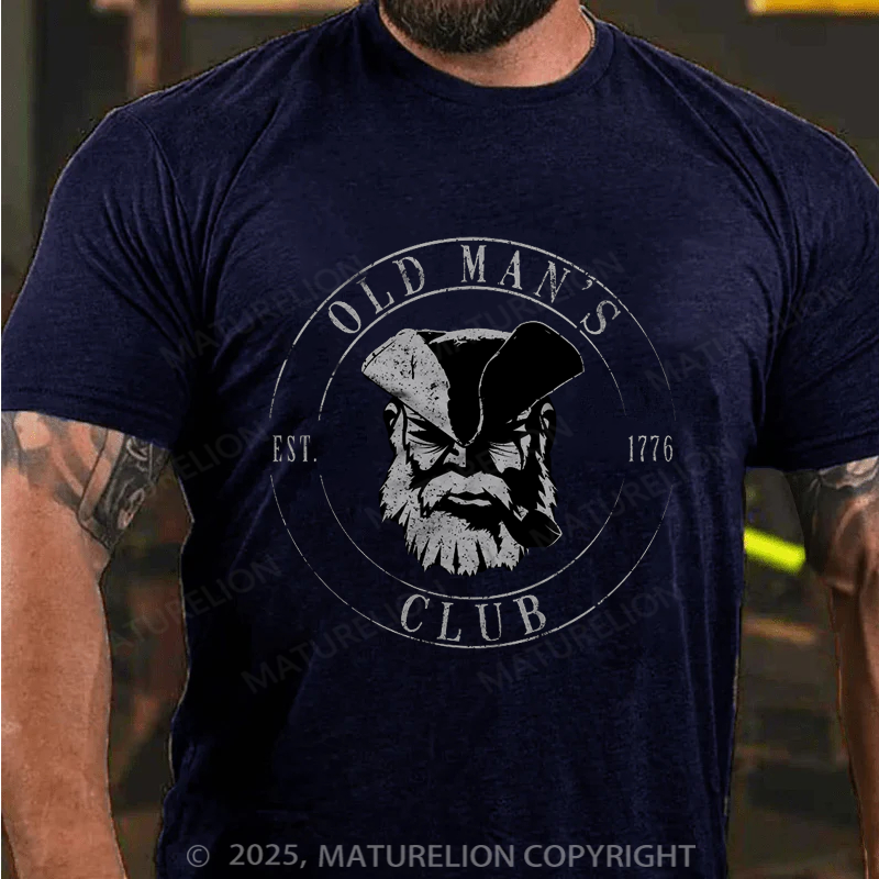 Maturelion Men's T-shirt Old Man's Club Older I Get Cotton T-shirt