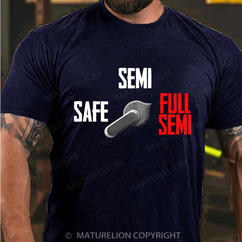 Maturelion Men's T-shirt Full Semi Auto Cotton T-shirt
