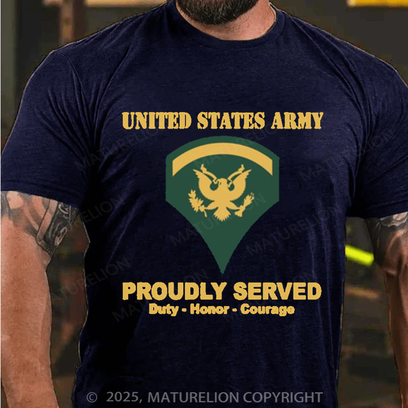 Maturelion Men's T-shirt US Army E-5 SPC Cotton T-shirt