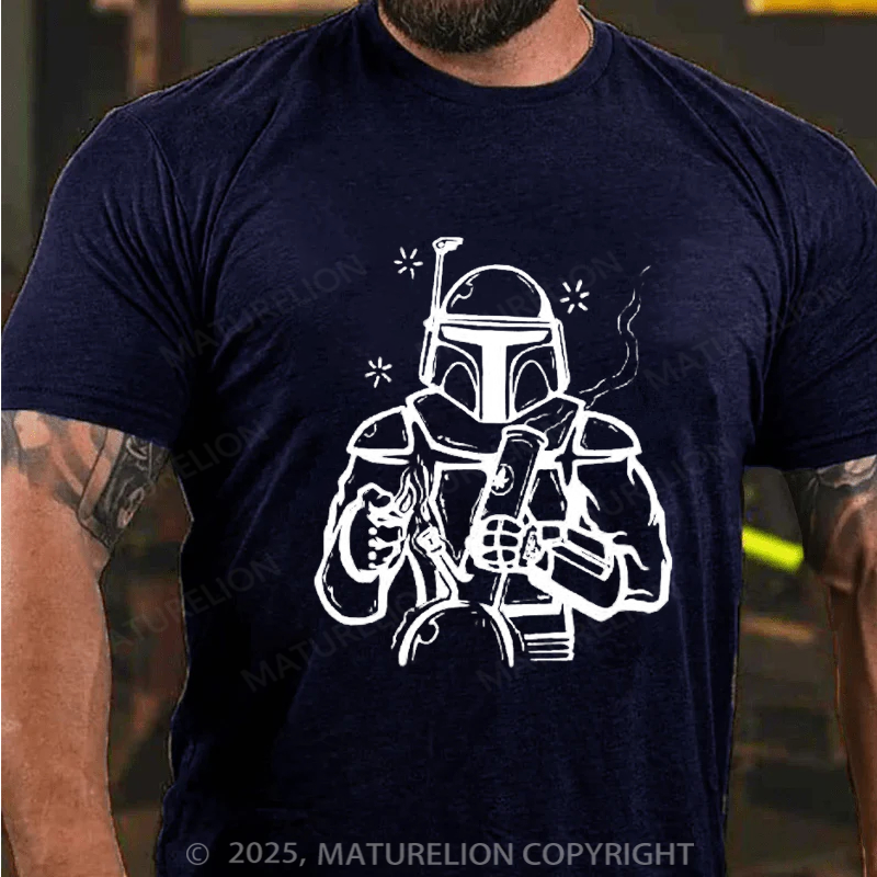 Maturelion Men's T-Shirt Vader Took A Sip Cotton T-Shirt