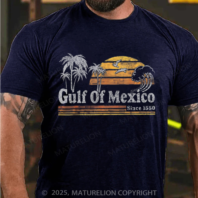 Maturelion Men's T-shirt Gulf Of Mexico Cotton T-shirt