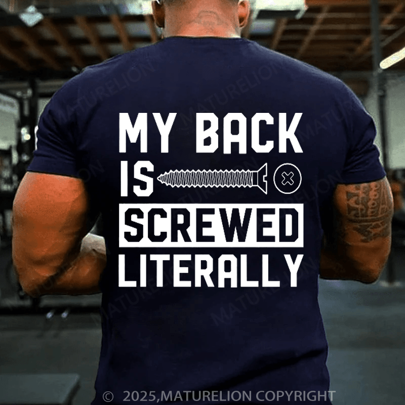 Maturelion Men's T-shirt Back Surgery Gift Cotton T-shirt
