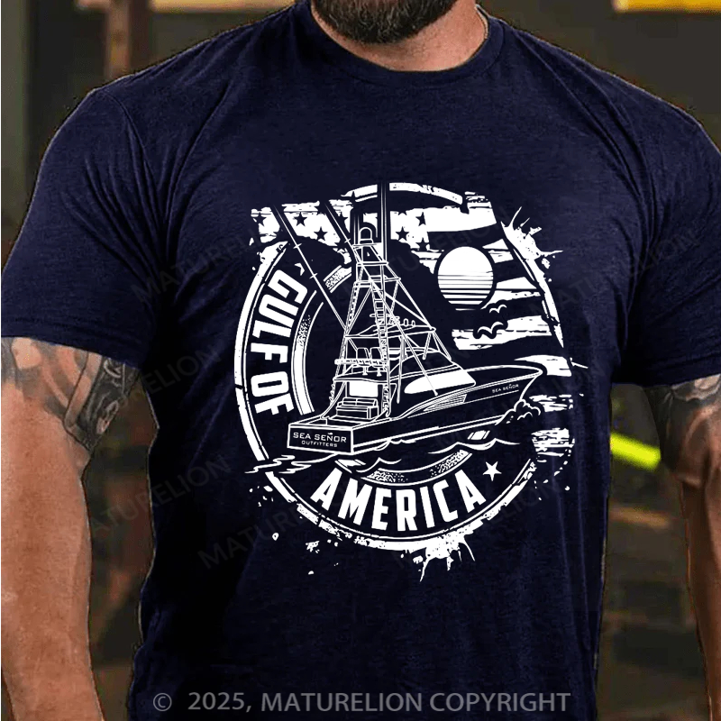 Maturelion Men's T-shirt Gulf-of-America Cotton T-shirt