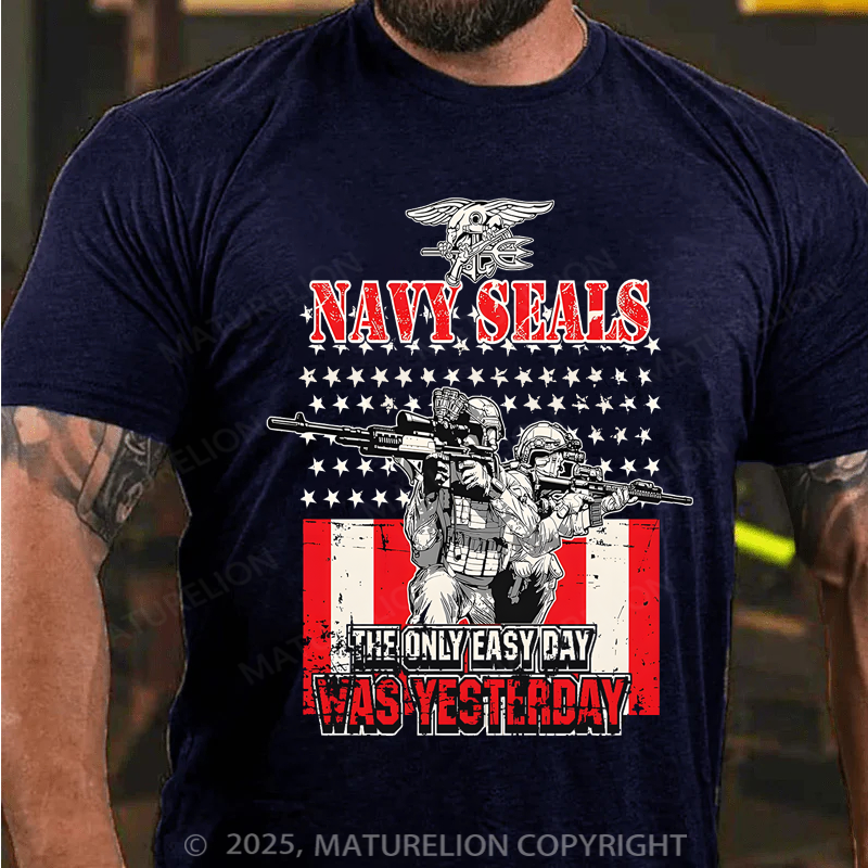Maturelion Men's T-shirt Navy Seals Póster Navy Seals T-shirt Cotton T-shirt