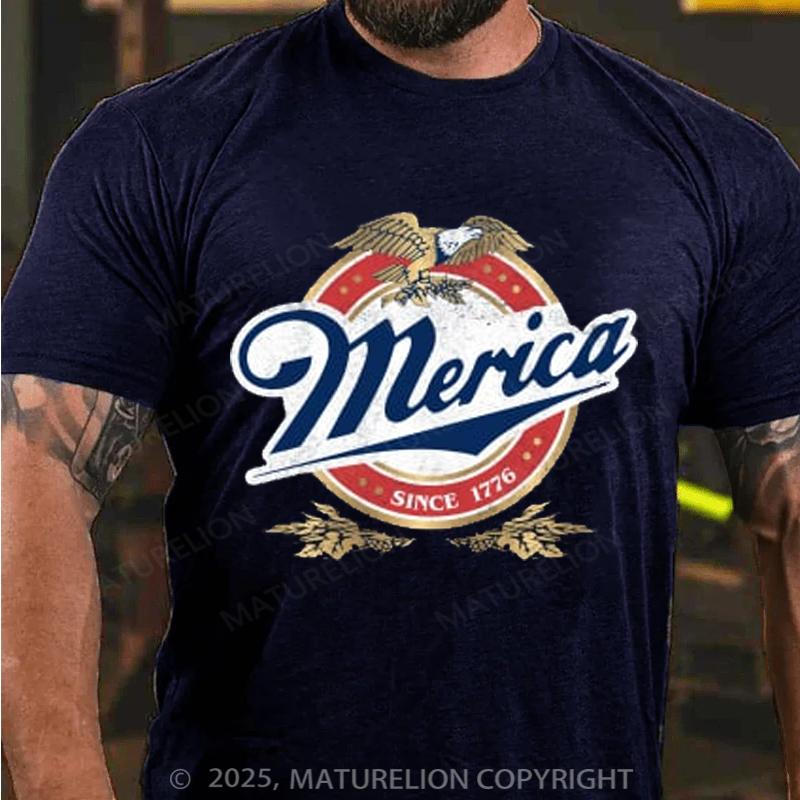 Maturelion Men's T-shirt Merica 4th Of July T-shirt