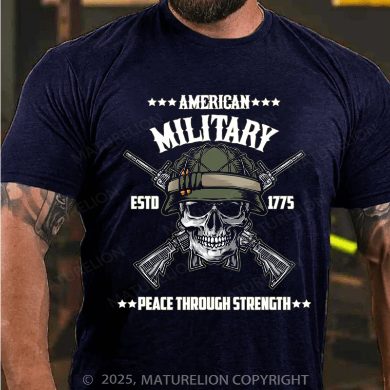 Maturelion Men's T-shirt Us Military Cotton T-shirt