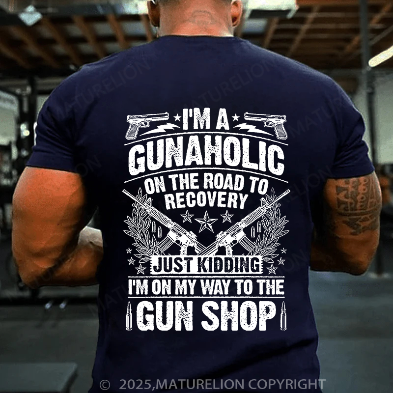 Maturelion Men's T-Shirt Gunaholic Cotton T-Shirt