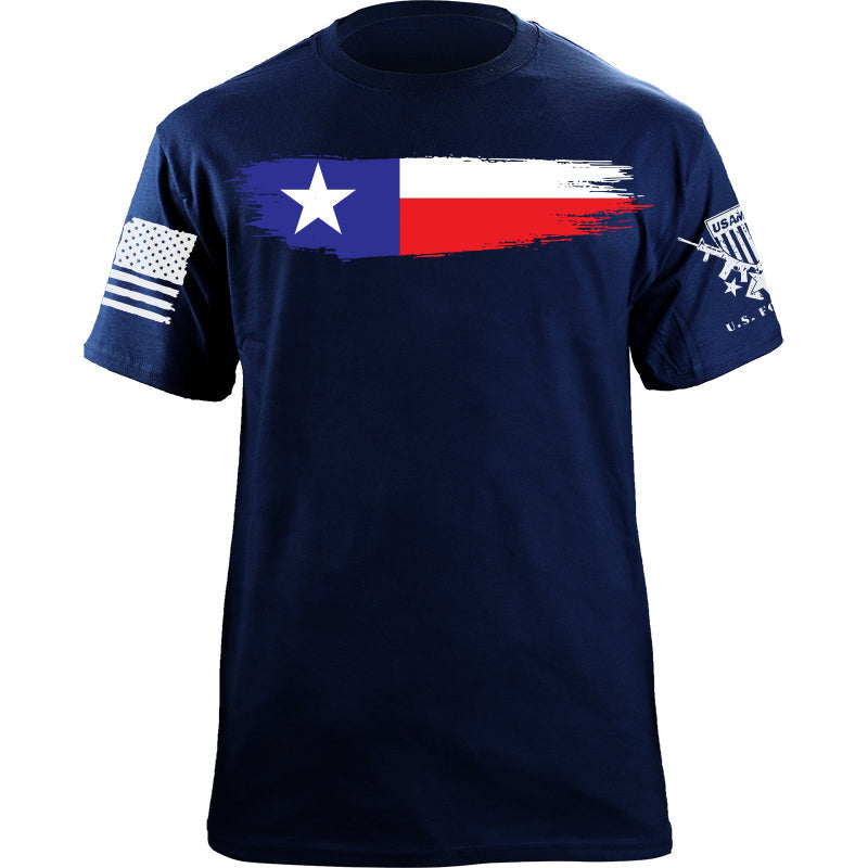 Maturelion Men's T-shirt Torn Texas Flag Cotton T-shirt