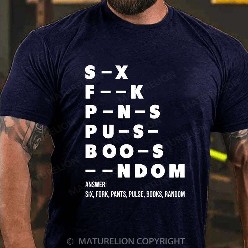 Maturelion Men's T-shirt Adult Dirty Mind Questions Cotton T-shirt