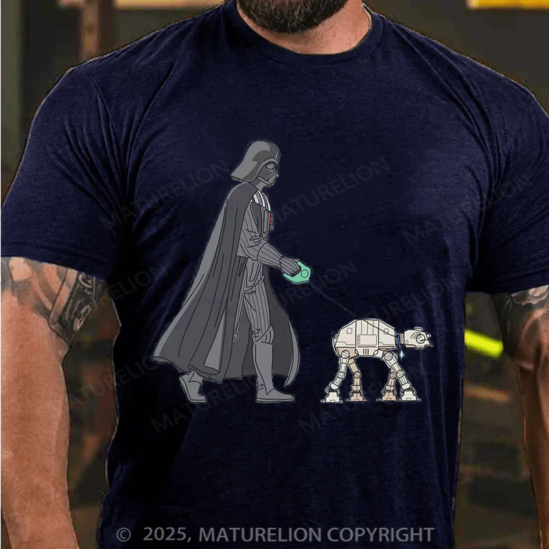 Maturelion Men's T-Shirt Darth Vader AT-AT Walker Cotton T-Shirt