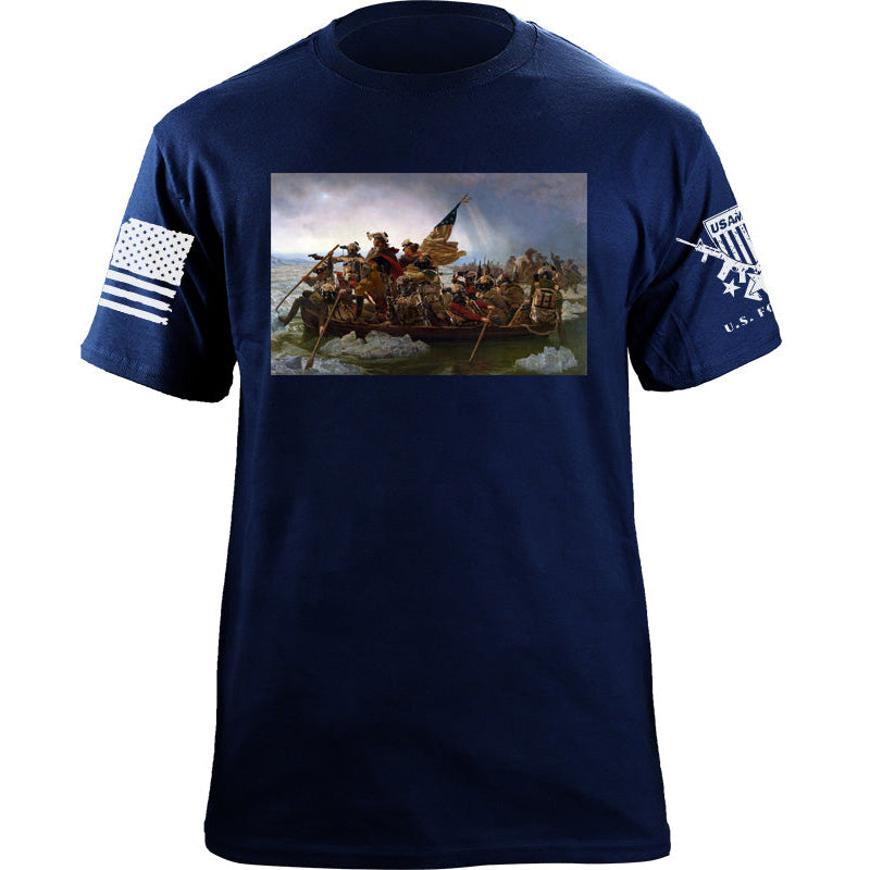 Maturelion Men's T-shirt George Washington Crossing The Delaware Operators Cotton T-shirt