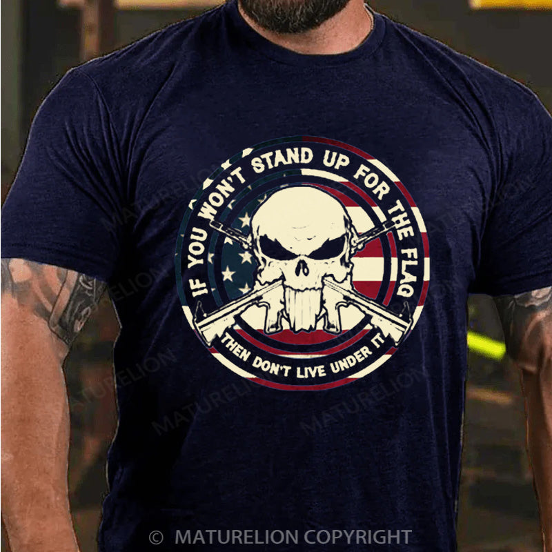 Maturelion Men's T-shirt Skull Veteran Cotton T-shirt