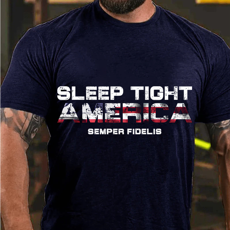 Maturelion Men's T-Shirt Sleep Tight America Cotton T-Shirt