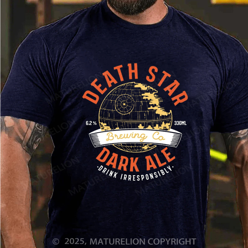 Maturelion Men's T-Shirt Death Star Cotton T-Shirt