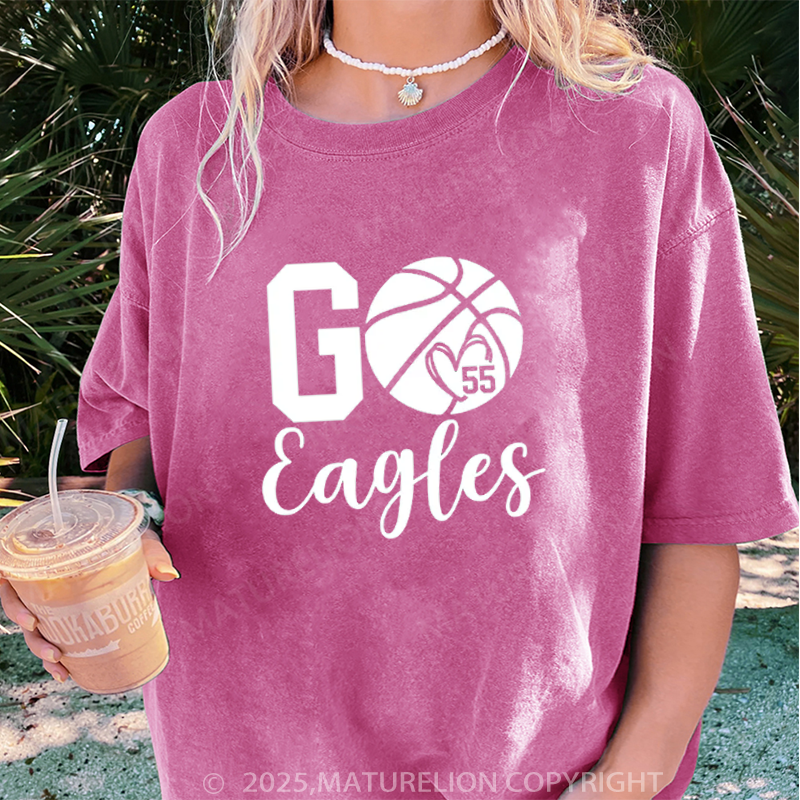 Maturelion Women's T-shirt Personalized Basketball Mom DTG Washed T-shirt