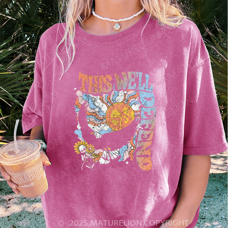 Maturelion Women's T-shirt Trippy Eagle Everyday DTG Washed T-shirt