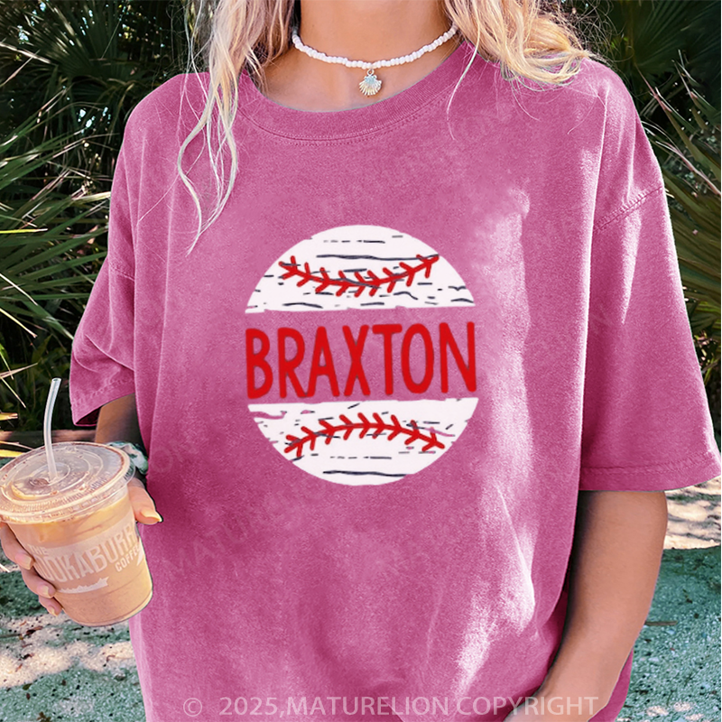 Maturelion Women's T-shirt Baseball DTG Washed T-shirt
