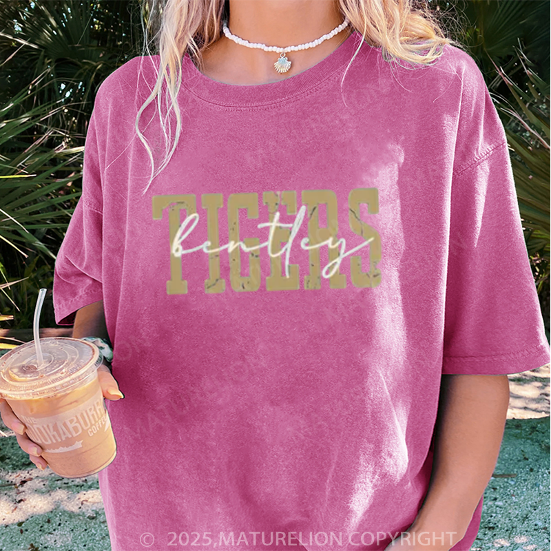 Maturelion Women's T-shirt Custom School DTG Washed T-shirt