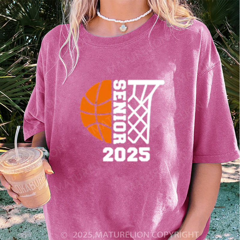 Maturelion Women's T-shirt Senior Basketball DTG Washed T-shirt