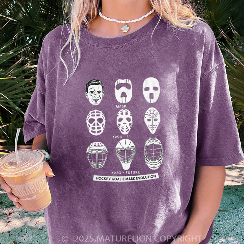 Maturelion Women's T-shirt Goalie Mask Evolution DTG Washed T-shirt