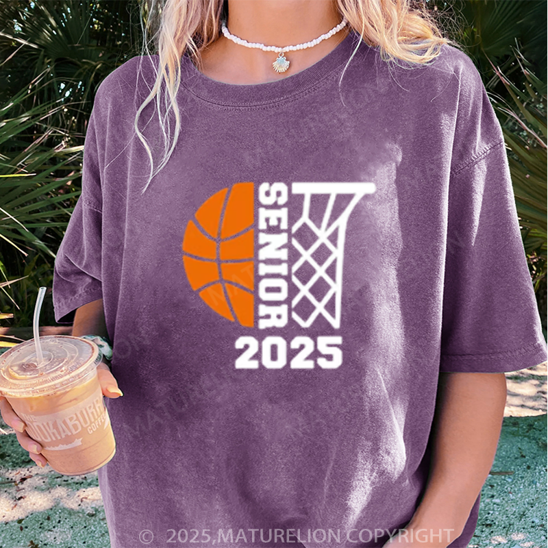 Maturelion Women's T-shirt Senior Basketball DTG Washed T-shirt