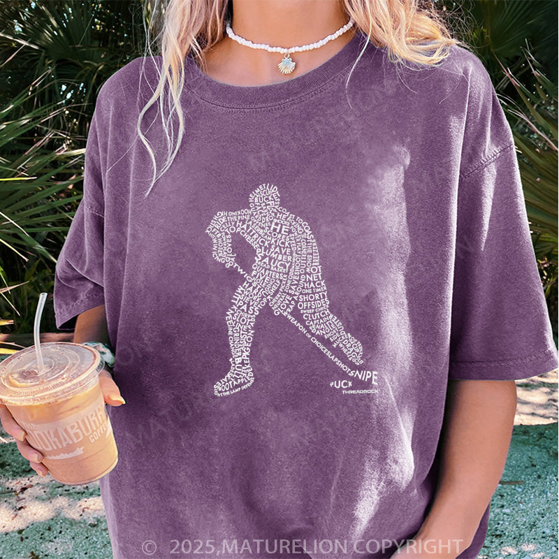 Maturelion Women's T-shirt Hockey Player DTG Washed T-shirt