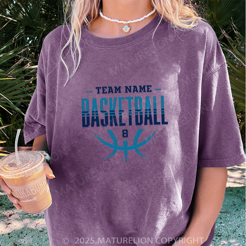 Maturelion Women's T-shirt Custom Basketball DTG Washed T-shirt