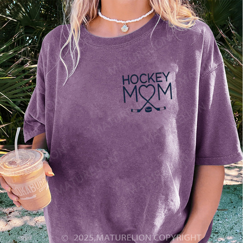 Maturelion Women's T-shirt Hockey Mom DTG Washed T-shirt