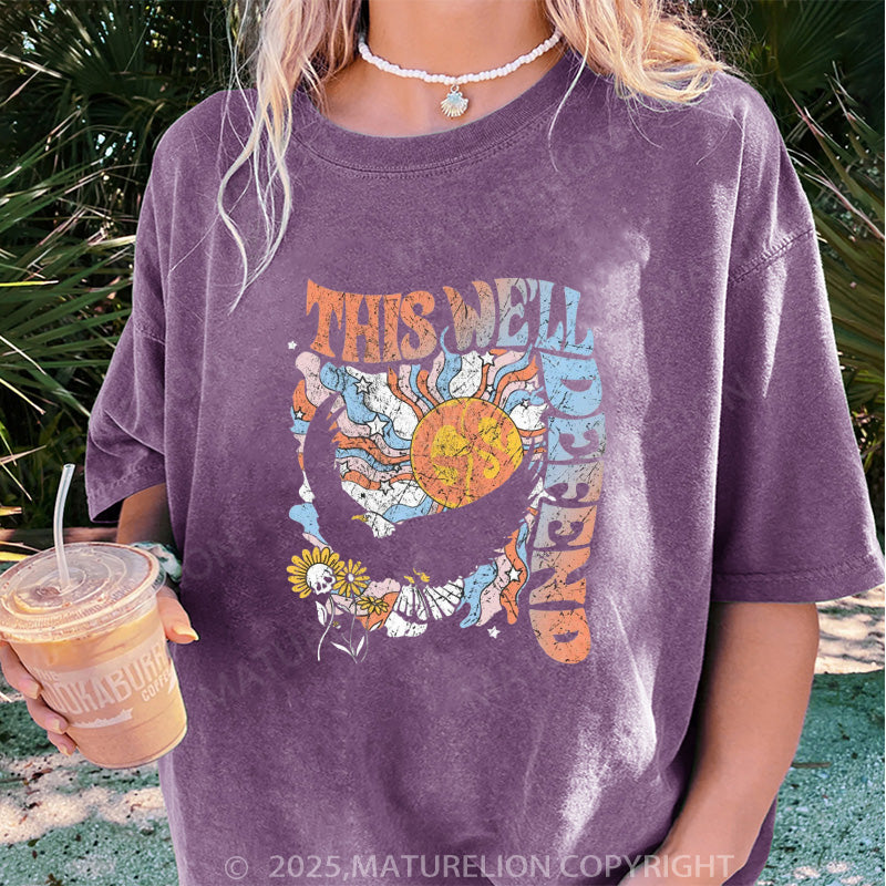 Maturelion Women's T-shirt Trippy Eagle Everyday DTG Washed T-shirt
