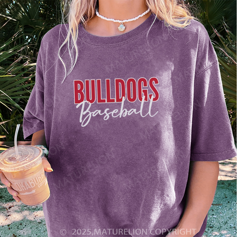 Maturelion Women's T-shirt Custom Baseball DTG Washed T-shirt