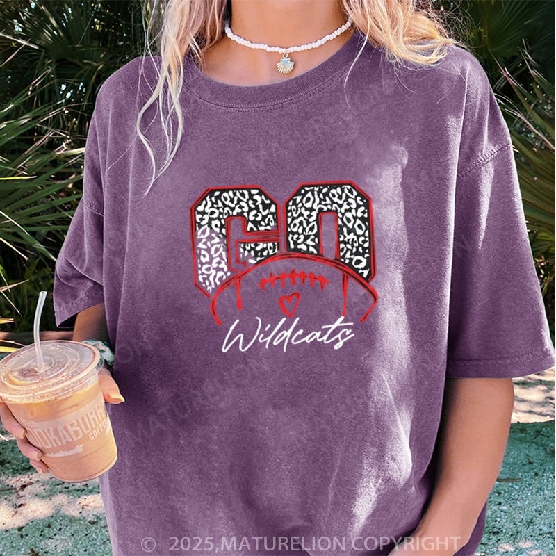 Maturelion Women's T-shirt Go Leopard Football DTG Washed T-shirt