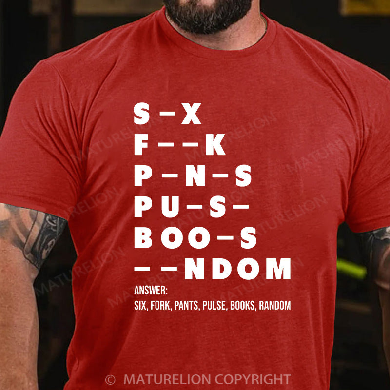 Maturelion Men's T-shirt Adult Dirty Mind Questions Cotton T-shirt