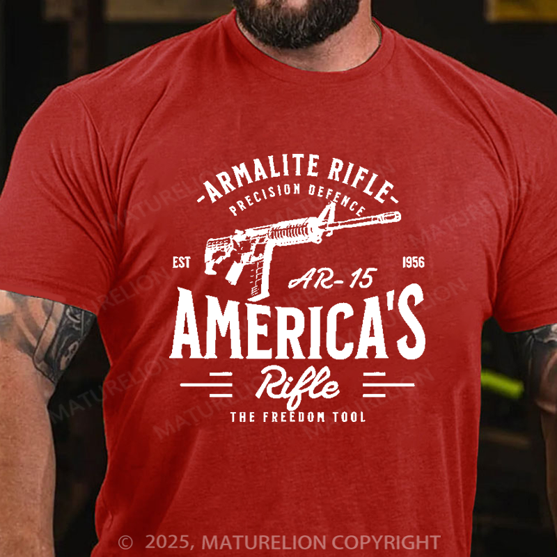 Maturelion Men's T-Shirt Second Amendment AR-15 Cotton T-Shirt