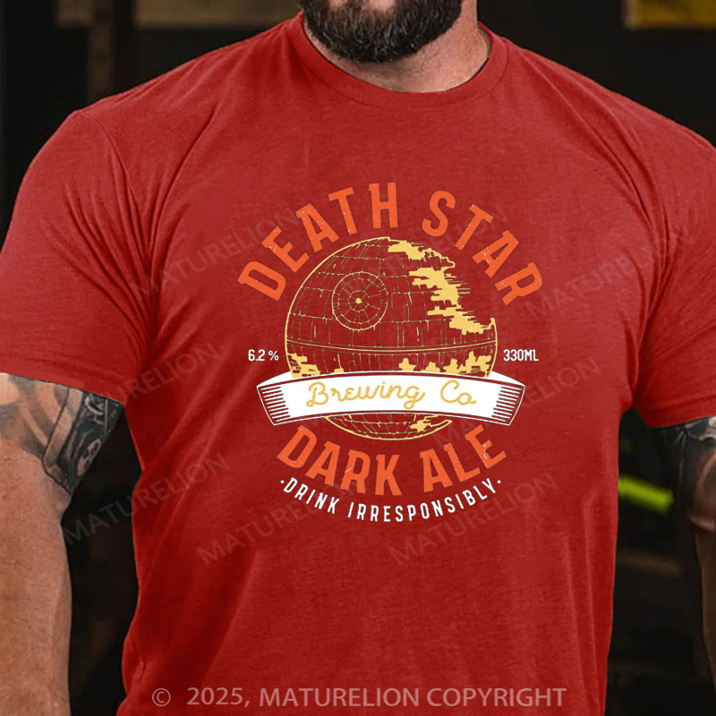 Maturelion Men's T-Shirt Death Star Cotton T-Shirt