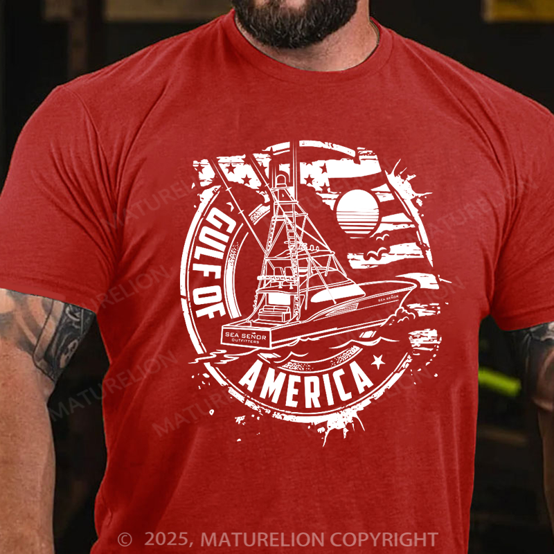 Maturelion Men's T-shirt Gulf-of-America Cotton T-shirt