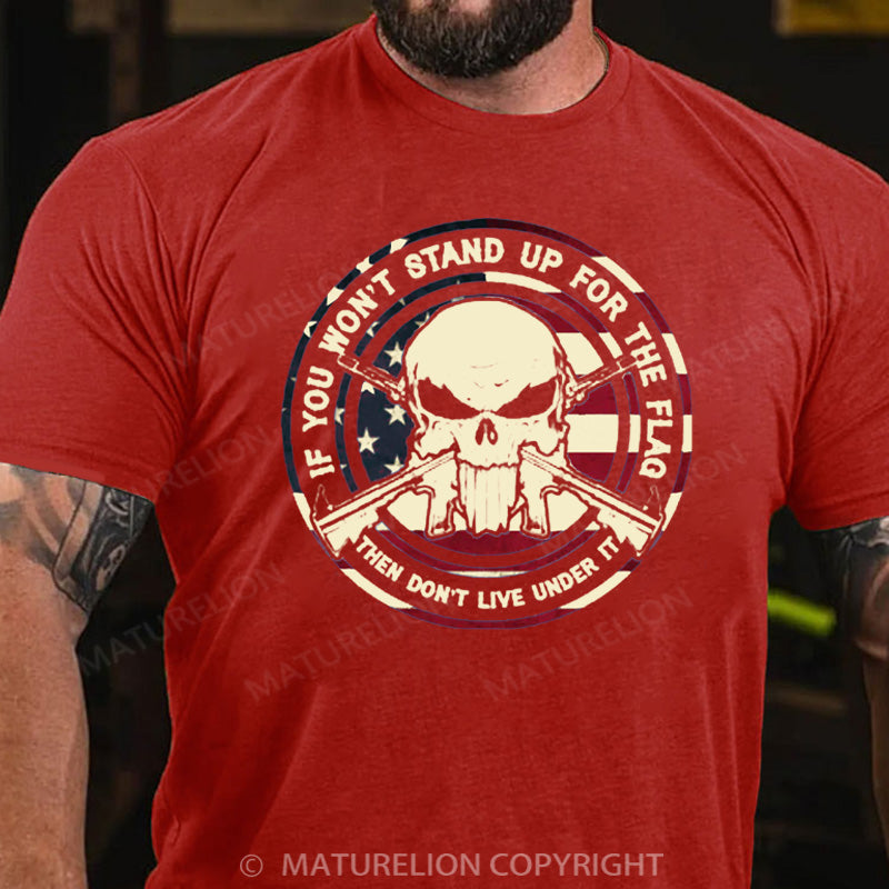 Maturelion Men's T-shirt Skull Veteran Cotton T-shirt