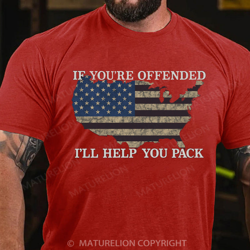 Maturelion Men's T-shirt Offended-I'll Help You Pack Adult Cotton T-shirt