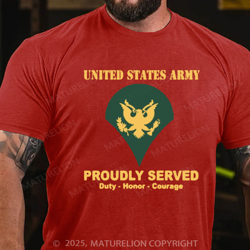 Maturelion Men's T-shirt US Army E-4 SPC Cotton T-shirt