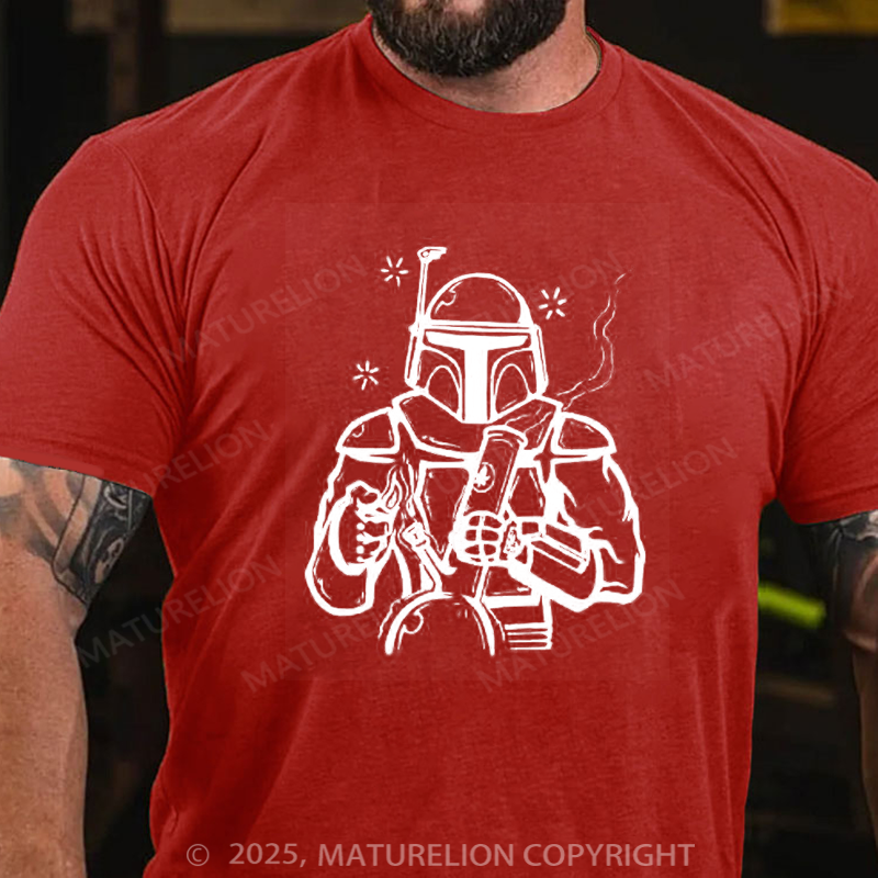 Maturelion Men's T-Shirt Vader Took A Sip Cotton T-Shirt