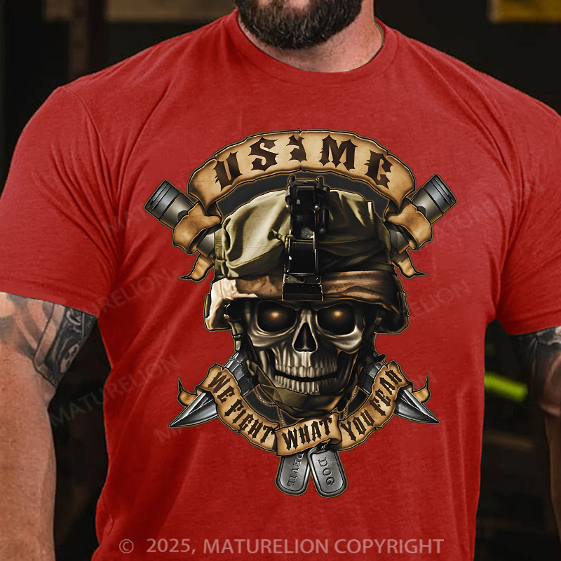 Maturelion Men's T-Shirt We Fight What You Fear Cotton T-Shirt
