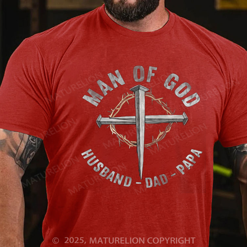 Maturelion Men's T-shirt Man Of God Father's Day T-shirt