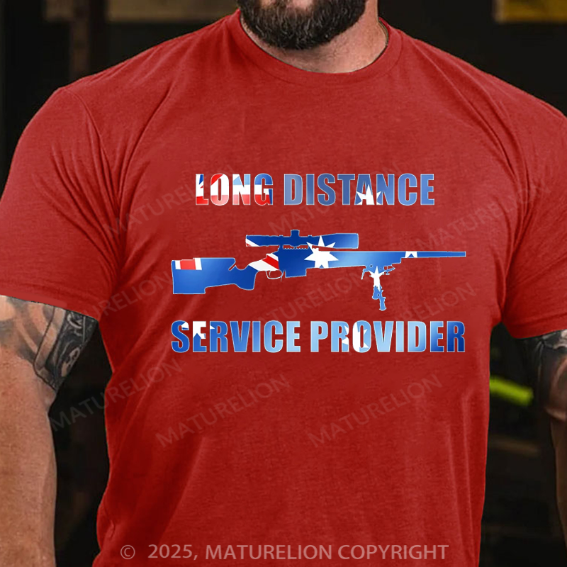 Maturelion Men's T-shirt Long Distance Service Provider Cotton T-shirt