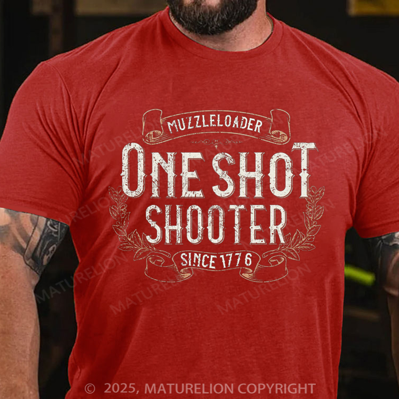 Maturelion Men's T-shirt Vintage Muzzleloader Accessories Long range Rifle Shooting Cotton T-shirt