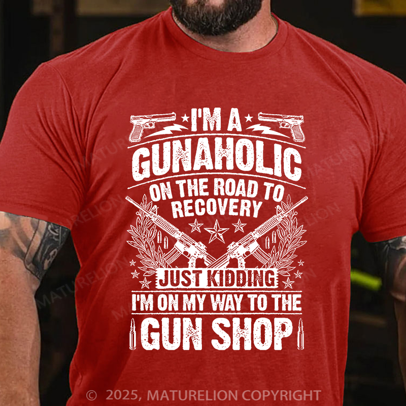 Maturelion Men's T-Shirt Gunaholic Cotton T-Shirt