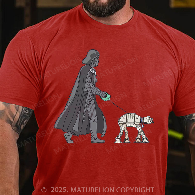 Maturelion Men's T-Shirt Darth Vader AT-AT Walker Cotton T-Shirt