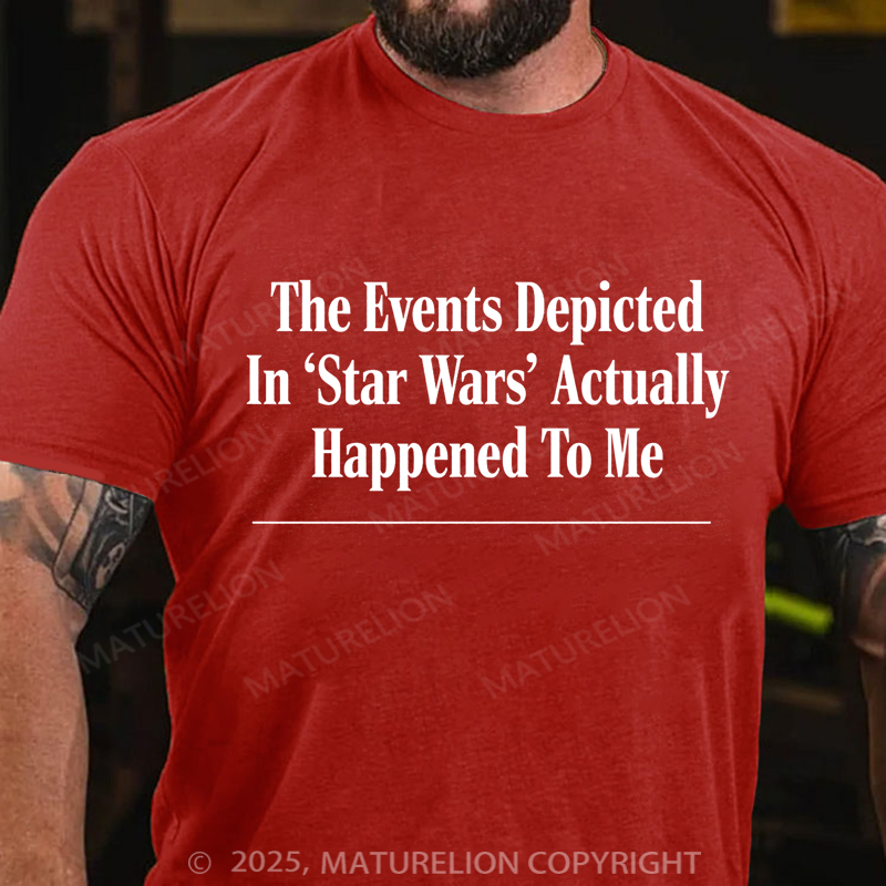 Maturelion Men's T-Shirt The Events Depicted In 'Star Wars' Headline Cotton T-Shirt