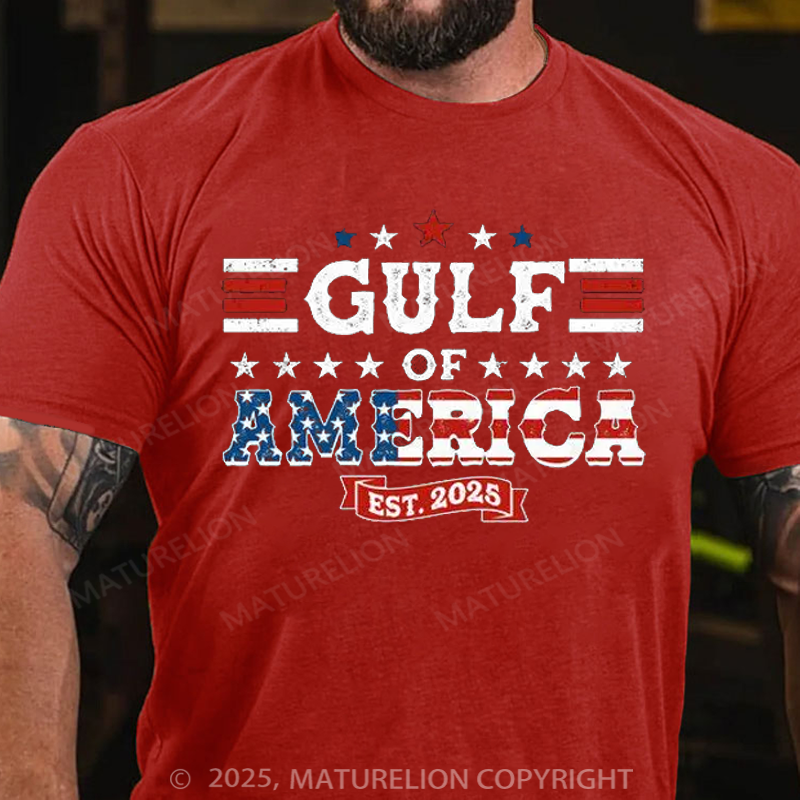 Maturelion Men's T-shirt Gulf-of-America Cotton T-shirt