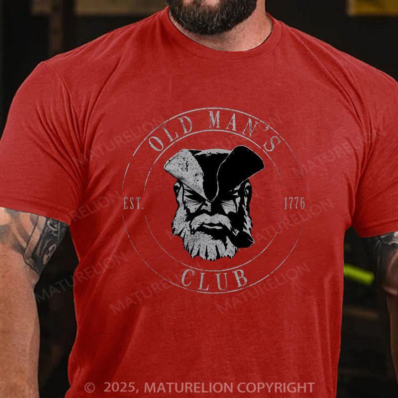 Maturelion Men's T-shirt Old Man's Club Older I Get Cotton T-shirt