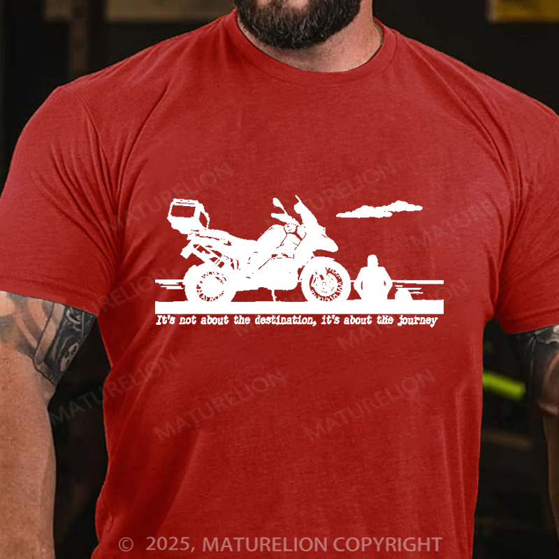Maturelion Men's T-Shirt Moto Adventure Cotton T-Shirt