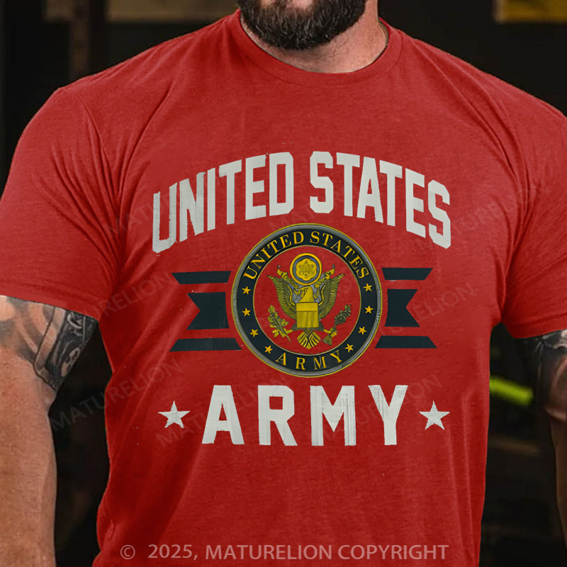 Maturelion Men's T-shirt vintage inspired Army distressed Cotton T-shirt